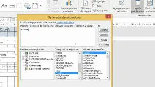 F&oacute;rmulas en access quinto perito
