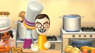 Wii Party Cooking Game  and Other Minigames Me vs Yoko vs Eddy vs Hiromasa