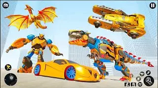 Dino Robot Car Transform: Flying Dragon Dino Car Robot Game - Android iOS Gameplay