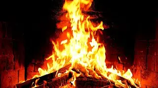 Cozy Fireplace 4K (12 HOURS). Fireplace with Crackling Fire Sounds. Fireplace Ambience