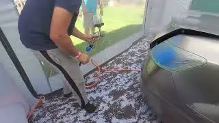 painting in a inflatable spray booth for the first time 