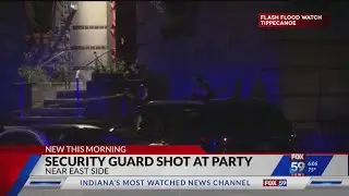 Security guard shot at near east side party