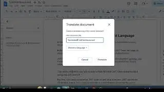 Translate Document to different Language in Google Docs