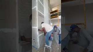 Fireplace Tile Installation 48&rdquo;x48&rdquo; ✔️ #tiling #tutorial #diy #fireplace #construction #fyp #tile