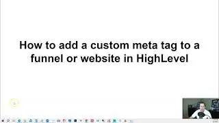 How to add a custom meta tag to a funnel or website in HighLevel