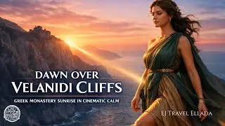 🇬🇷 DAWN OVER VELANIDI CLIFFS &ndash; Greek Monastery Sunrise in Cinematic Calm