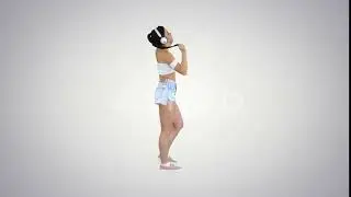 Latin woman with black hair enjoying music in headphones | Stock Footage - Videohive