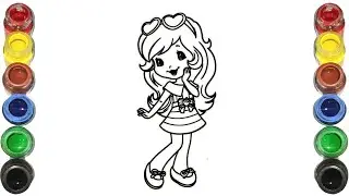How to Draw Cute Strawberry girl, Drawing and Coouring for kids & toddlers| Learn to draw