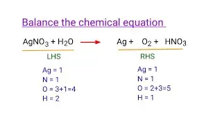 AgNO3+H2O=Ag+O2+HNO3 balance the chemical equation @mydocumentary838 #traditionalmethod
