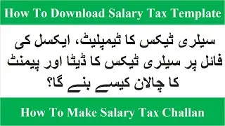 How To Download Salary Tax Template | How To Make Salary Tax Data On Excel File & Payment On FBR