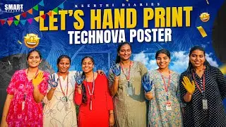 Let&rsquo;s Hand Print Technova banner🎨😍| college fest ki hand print తో Banner❤️ | ​⁠@KeerthiDiaries07