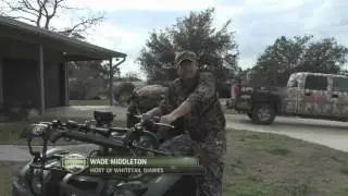Loading up on ATV for a hunt at Running V Ranch
