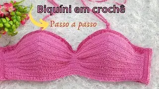 Biqu&iacute;ni em croch&ecirc; parte de cima _Crie outros modelos a partir desse bojo.#croche #biqu&iacute;ni #modapraia
