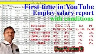 How to create salary sheet in Excel | Employ salary report with conditions in excel