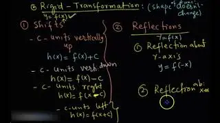 Rigid and Non Rigid Transformations | Vertical and Horizontal Shift | Reflection about x and y axis