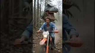 Watch the guy get chased through the first on his dirt bike slowly escaping the t-Rex