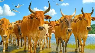 Cow and Ox Sounds Roaming in the Field Calling Friends to Come Home &ndash; Funny Cow Sounds 🐄🐮