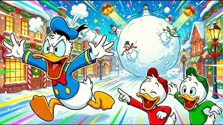 Donald&rsquo;s Giant Snowball Chaos Wrecks Christmas Street 😂❄️ | Funny Donald Animation