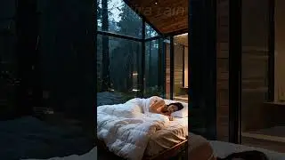 Sleeping Peacefully in a Glass Cabin While Heavy Rain Falls #youtubeshorts #rain #relax #rainsounds
