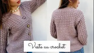 Veste au crochet tuto FACILE | Mod&egrave;le crochet d&eacute;butant Venus Lidia crochet tricot | Patron Gratuit 🧶