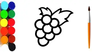 HOW TO DRAW GRAPES 🍇 FOR KIDS | DRAWING, PAINTING AND COLORING #grape #angoor #fruit #artforkids