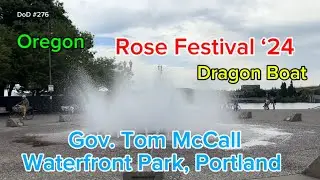 Gov. Tom McCall Waterfront Park, Portland Oregon. Dragon Boat Race, Rose Festival, Bazaars