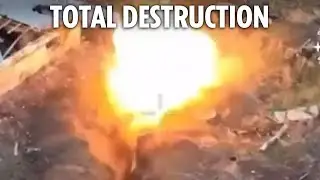 Ukrainian fighters blow up THREE Russian armoured vehicles and damage three tanks