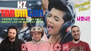 KZ Tandingan | РЕАКЦИЯ | Кавер на песню «Rolling in the Deep» (Адель) в прямом эфире на автобусе ...