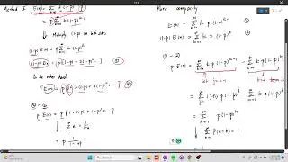 Geometric distribution  E(x) -- series sum method