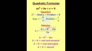 Quadratic Formulas