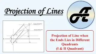 Projection of line- Ends are in different quadrants (I quadrant & II quadrant) #projectionoflines