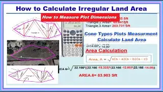 How to calculate Manual Irregular Plot Area. | Cone Types Plots Measurement & Area in Sft.