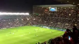 Celtic fans light display v Barca 23/11/16 for Lisbon 67