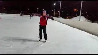 Parallel (+wave) slide on ice skates | Параллель слайд на коньках