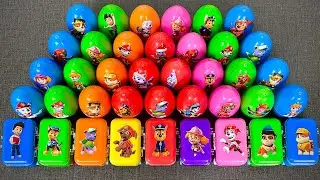 🔍 Searching Slime with Paw Patrol Stickers in Eggs & Mini Suitcases | Clay Slime ASMR Surprise