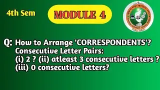 VTU 4th Sem Maths | Advanced Permutations &ndash; CORRESPONDENTS Word | Module 4 Counting | BCS405A