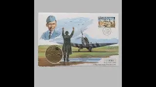 1994 D Day Landings 50th Anniversary 1 Crown Coin Cover - Isle of Man First Day Cover -Arthur Tedder
