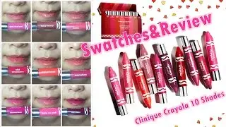 Clinique Crayola chubby lipsticks NEW10 Colours ❤  Swatches, Try on & Review ! &copy;DaisyBlurt