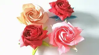 Origami Flower - How to make an origami pentagon rose step-by-step