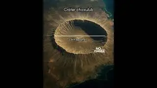 El meteorito de 10 km cre&oacute; el cr&aacute;ter Chicxulub de 200 km, causando la extinci&oacute;n de dinosaurios.