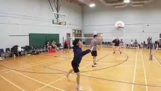 Badminton at TOR| Game1 Richard/Mina v  Matthew/Patrick | #badminton #badmintonrallies 2025Nov22_Sat
