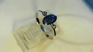 m14762 blue opal white gold diamond ring