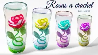 ROSA A CROCHET PASO A PASO / rosas tejidas a crochet muy lindas para creaciones de celebración