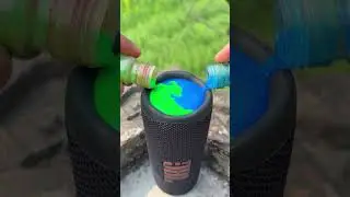 JBL green and blue colour mixing bass speaker test
