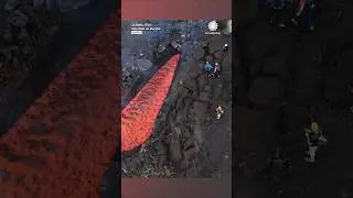 People Walk Next To Real Lava Flows!