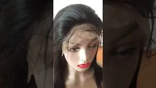 LEE WIGS 14 inch 130 density natural color straight remy indian hair lace front wig