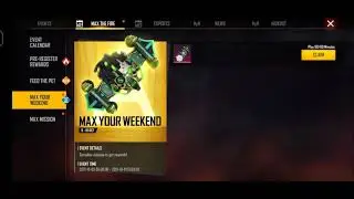 MAX YOUR WEEKEND EVENT IN FREE FIRE // FREE FIRE NEW EVENT // SKULL PUNKER BACKPACK SKIN