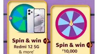 Amazon Spin & Win | June 2024 | Redmi 12 5G | ₹1000 | ₹100 | ₹75 Cashback Coupons | Today Answer