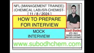 #NFL-(MT)-(CHEMICAL LAB)-11/8/24 // HOW TO PREPARE FOR INTERVIEW-NFL  // SubodhCheM //