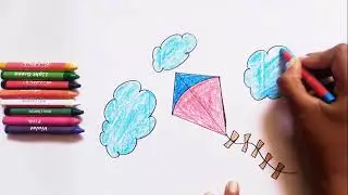 How to draw a kite | coloring kite | Kite drawing 2022